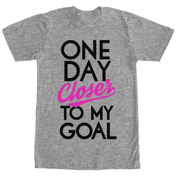 Women's CHIN UP One Day Closer to My Goal Boyfriend Graphic Tee Athletic Heather Large