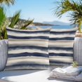thumbnail image 4 of Outdoor Pillow Cover Blue off White Stripes Set of 2 Waterproof Throw Pillowcases Abstract Art Decorative Patio Furniture Pillows for Couch Garden Indoor & Outdoor Use, 4 of 9