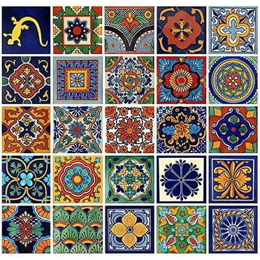 25 Mexican Tiles 4x4 Handpainted Hundred Pieces Different Designs