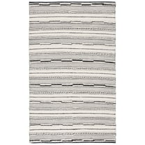SAFAVIEH Natura Joyce Striped Area Rug, Black/Ivory, 4' x 6'