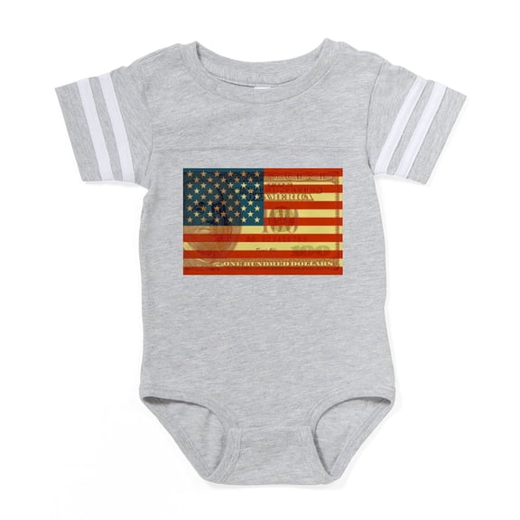 CafePress - 100 Dollar FLAG - Cute Infant Baby Football Bodysuit