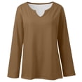 thumbnail image 3 of Women's Classic V-Neck Long Sleeve T Shirt for Everyday Comfort with Soft Casual Fit Top, 3 of 5