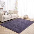 thumbnail image 1 of SUSUZI Tapis Shaggy 5 Pieds x 7 Pieds, Tapis Moelleux en Peluche de 2 Pouces d'Épaisseur avec Dos Antidérapant en PVC, Tapis de Sol en Polypropylène Doux pour Chambre, Salon, Chambre d'Enfant, Déco Maison, Violet, 1 of 6