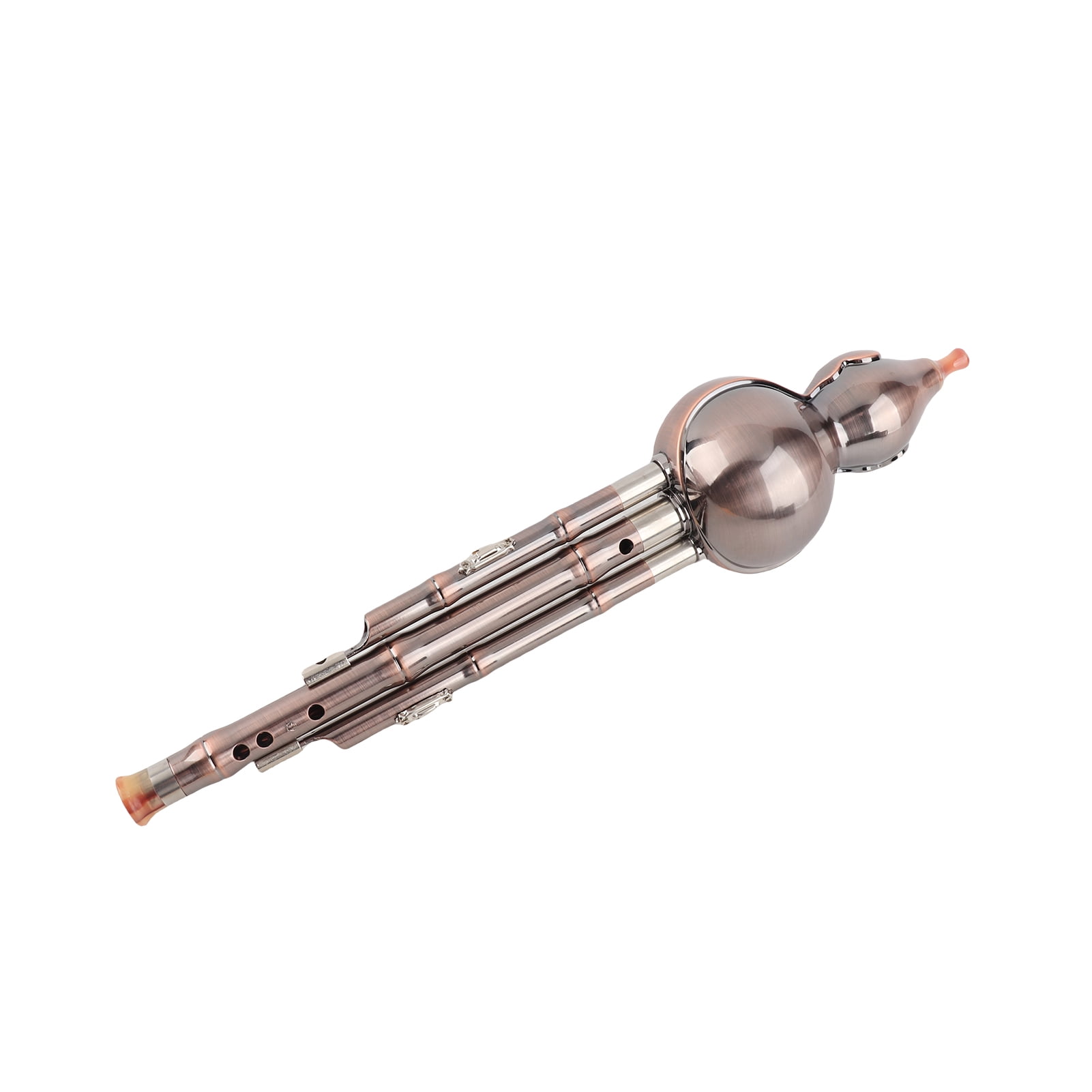 Gourd Cucurbit Flute With 3 Tone C Key Hulusi Gourd Cucurbit Flute Aluminum with Copper Plated Pipes Chinese Traditional Instrument with Chinese Knot Carry Case for Beginners Musical Amateurs