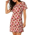 thumbnail image 2 of Disketp Strawberries para Camisón Corto de Manga Corta para Mujeres, Camisón Cómodo con Escote Redondo, Bonito y Confortable, 2 of 6