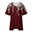 thumbnail image 4 of Blouses pour Femmes, Mode Décontractée Col en V Uni Grande Taille Manches Courtes Haut Blouse T-shirt, 4 of 4