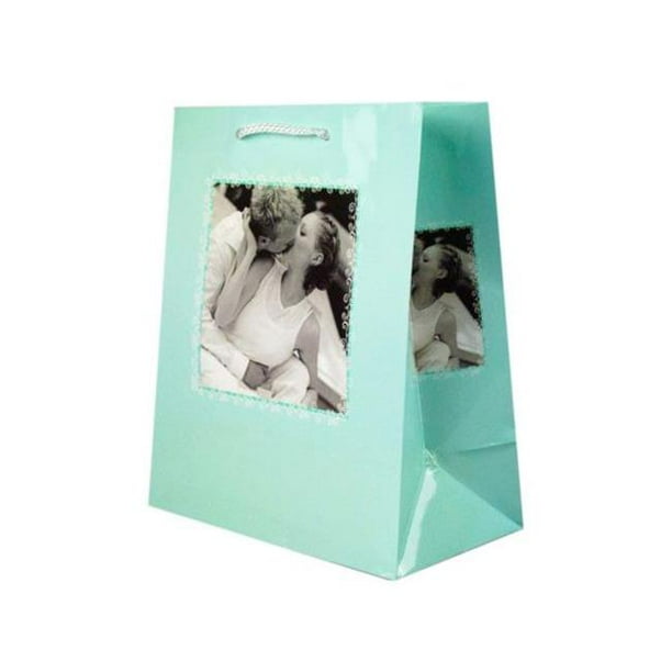 Kole Imports AF537-96 Romantique Moyen Sac-Cadeau & 44; Turquoise - Pack de 96