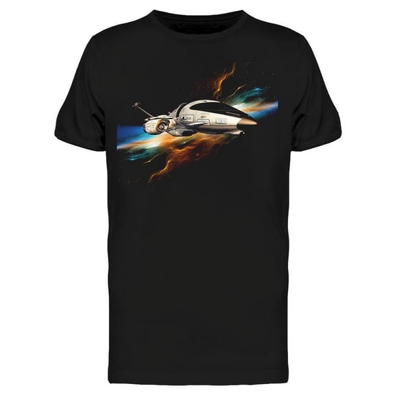 Cool Spaceship On Flight T-Shirt Men -Image by Shutterstock, Male Medium