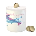 thumbnail image 3 of Sea Animals Piggy Bank, Dolphin Colorful Patterns Underwater Ocean Life Illustration, Ceramic Coin Bank Money Box for Cash Saving, 3.6" X 3.2", Blue Purple Pink, by Ambesonne, 3 of 4