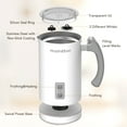 HadinEEon Milk Frother,500ml Electric Milk Steamer, Automatic Hot or
