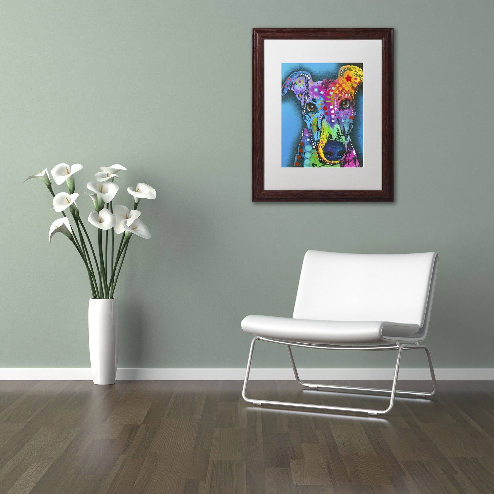 Trademark Fine Art "What Ya Thinking Bout?" Canvas Art by Dean Russo, White Matte, Wood Frame
