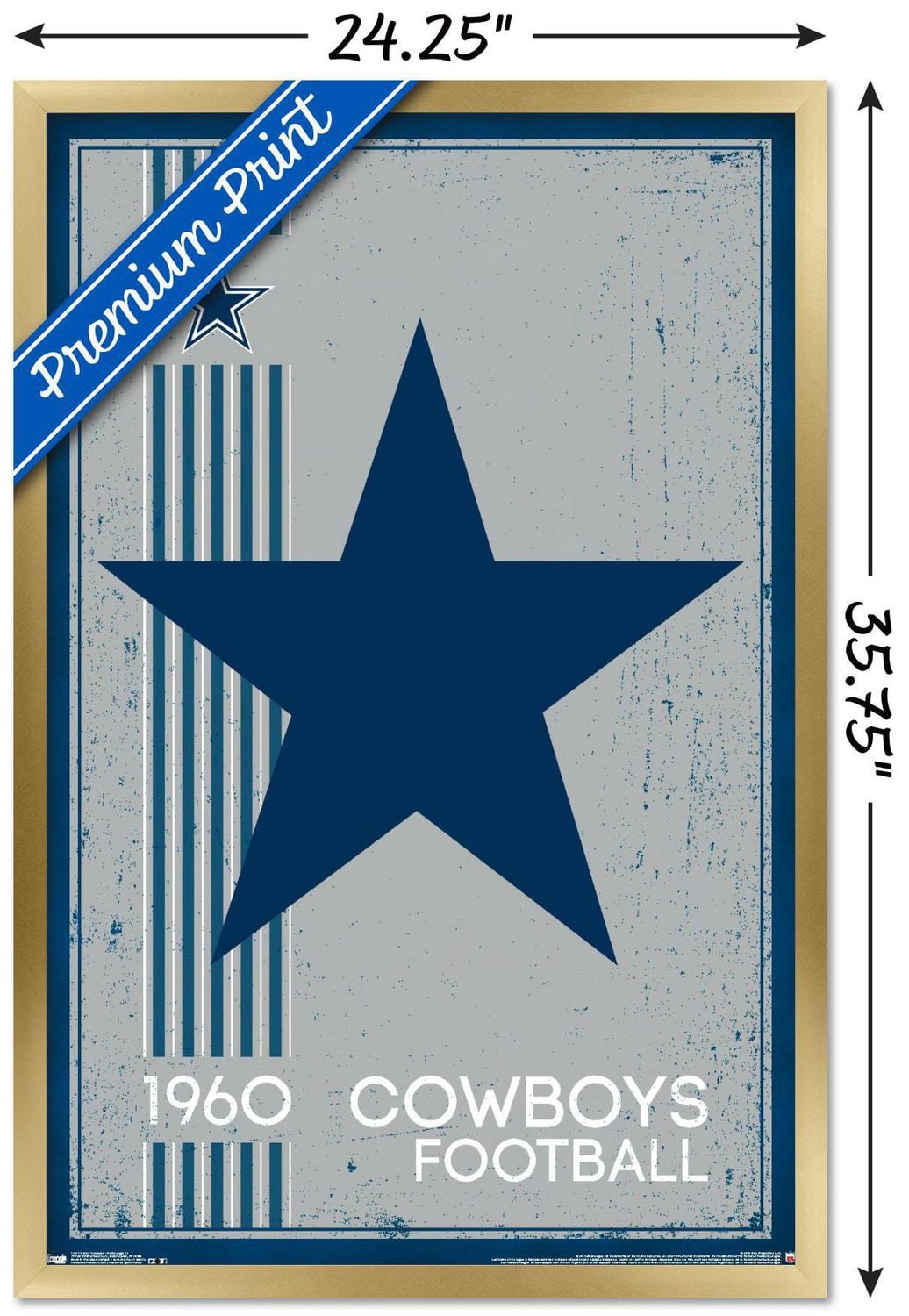 NFL Dallas Cowboys - Retro Logo 14 Wall Poster, 22.375" x 34"