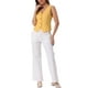 thumbnail image 2 of Chaleco sin mangas de botón, cuello en V, crop, para mujer, color amarillo, talla XL, 2 of 6