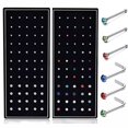 thumbnail image 2 of 40/60 uds, conjunto de anillos de acero inoxidable para la nariz de cristal, conjunto de Piercing de acero quirúrgico para la nariz para mujer, tachuelas de aguja para el hueso del oído, joyería para el cuerpo Tan Jianjun  unisex, 2 of 2