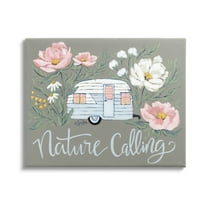 Stupell Industries Nature Calling Floral Camper Botanical & Floral Painting Gallery Wrapped Canvas Print Wall Art, 20 x 16