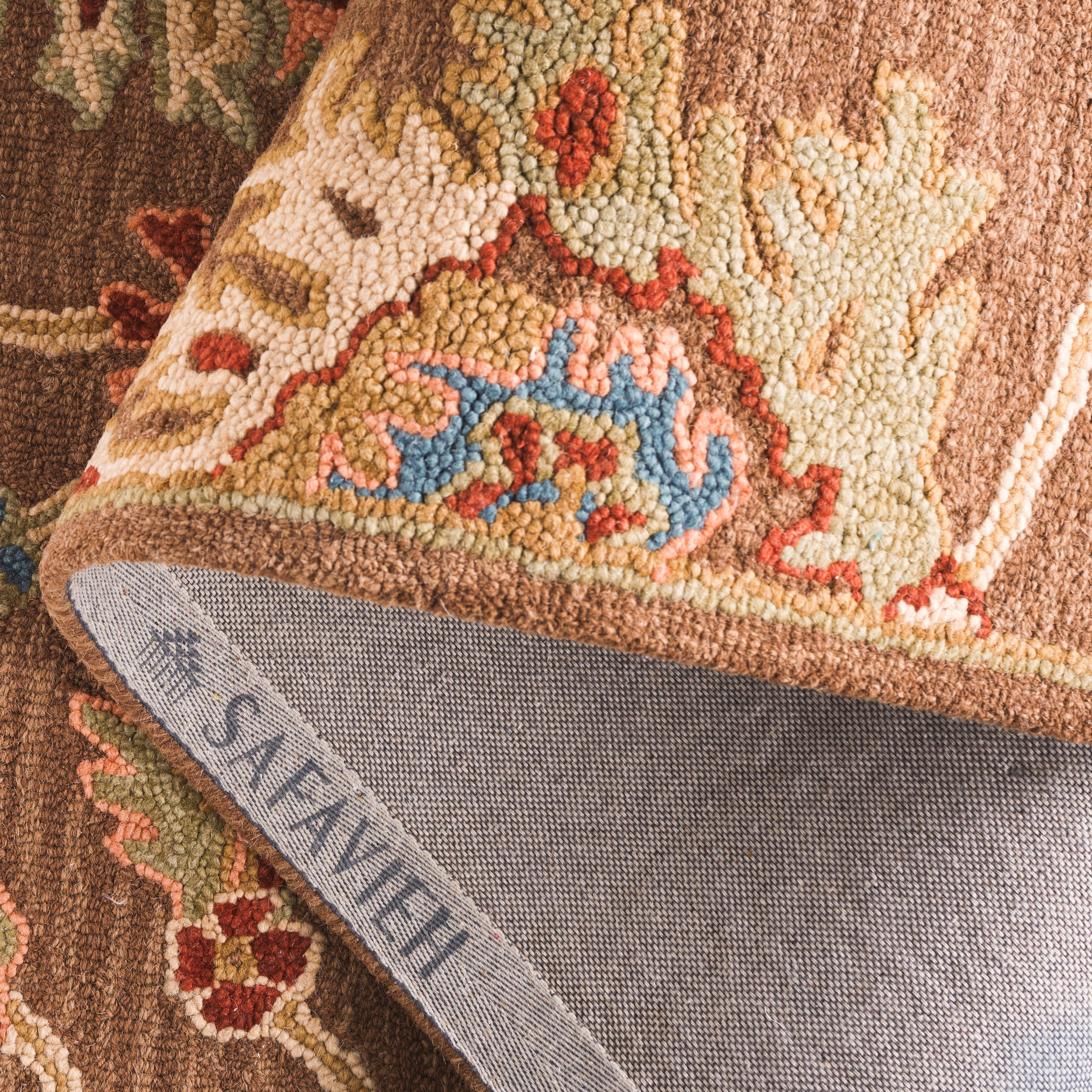 SAFAVIEH Metro Davina Medallion Area Rug, Dark Brown/Beige, 6' x 6' Square