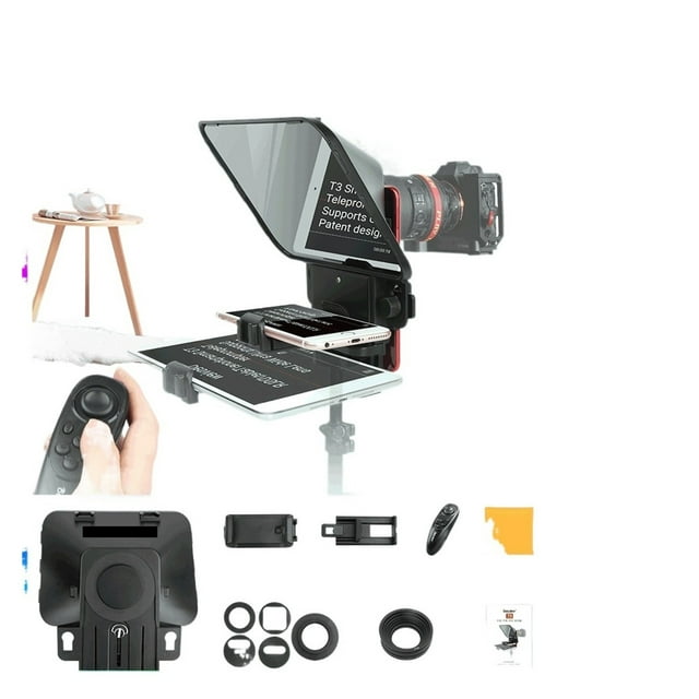 T3 Téléphone Intelligent/tablette/caméra DSLR avec Télécommande Supporte Objectif Grand Angle pour Discours Vidéo en Direct, Installation Facile, Contrôlé par Bureau