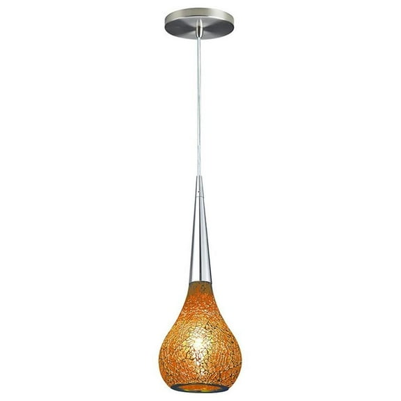 Woodbridge Lighting Torine 1-light Glass Mini Pendant in Amber Mosaic/Orange