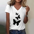 thumbnail image 2 of Bibifish Womens Tees Graphic Print V Neck Short Sleeve Tshirts Comfy Soft Fabric Casual Street Style Fashion Summer Tees, 2 of 4