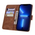 thumbnail image 5 of SaniMore Embossing Flip Wallet Case for iPhone 14 Pro, [RFID Blocking] PU Leather Cover with Card Holder & Kickstand Wrist Strap Magnetic Clasp All-Inclusive Protective Shell, Brown, 5 of 8