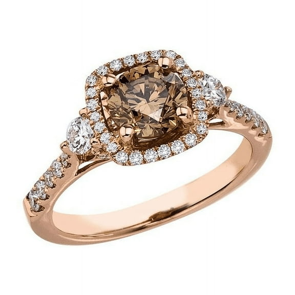 Natural Smoky Brown Diamond Proposal Engagement Ring - Gift For Her