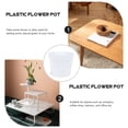 thumbnail image 6 of GOOHOCHY Suculentas Pot Minimalist White Plastic 6 Sets Round Planting Pots for Office, 6 of 8