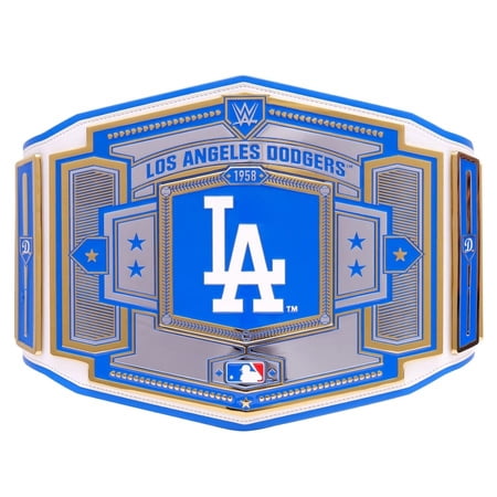 Los Angeles Dodgers Championship Belt Metal Plates Hand-Tooled Leather Strap Adult Size Collectible