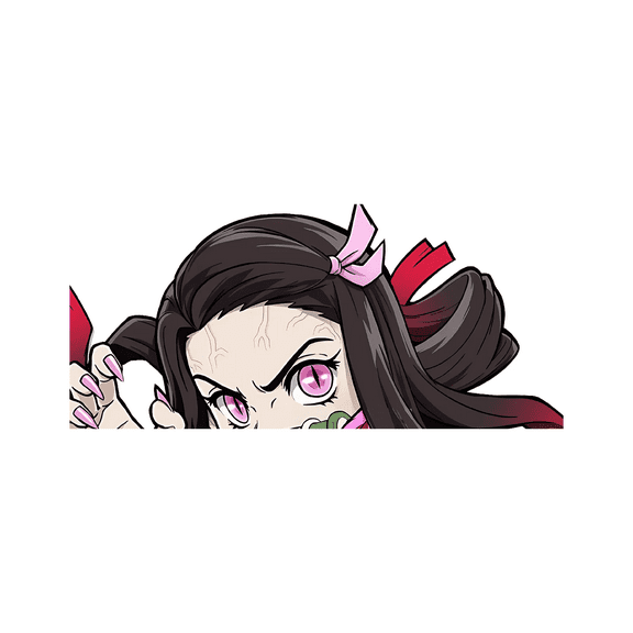 Nezuko Peeker Sticker – Demon Slayer | Anime Decorative Vinyl Decal for Car, Laptop, or Window