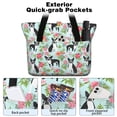 thumbnail image 2 of Tote Bag for Women - Boston Terriers and Flowers Shoulder Bag - Large Utility Work Duffle Bag with Zipper Handbag for Travel, Work, Sprots, 2 of 5