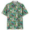 thumbnail image 4 of Camisa hawaiana con estampado de perro y mascotas lindas para hombres y mujeres, camisas de verano con estampado de animales en 3D, blusa holgada con botones y solapa de manga corta, 4 of 5
