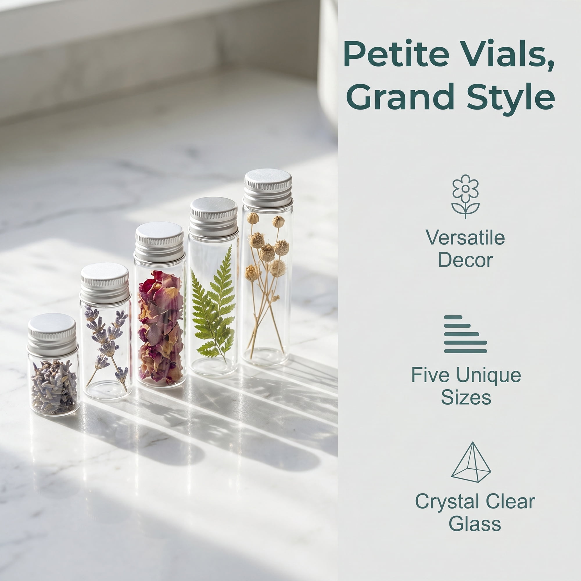 Unique Bargains 5Pcs Assorted Mini Glass Bottles with Cork Stoppers Silver1" x1"x 4"