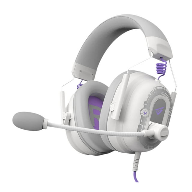 Auriculares para juegos con cable y micrófono con cancelación de ruido. Sonido nítido. Blanco