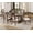 Brown, variant on WAMPAT 7-pieces Farmhouse Dining Table Set for 6-8,74.8" Kitchen Table with Chairs,Solid Wood Legs and Upholstered Back for Dining Room & Living Room,Espresso
