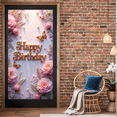 thumbnail image 6 of Pink Floral Themed Happy Birthday Banner Backdrop Background Party Decorations Photography Props for Birthday Party Celebrations Family Gatherings Photo Booth Setups and Event Decors, 6 of 7