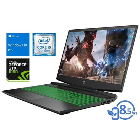 HP Pavilion 15 Gaming Notebook, 15.6" FHD Display, Intel Core i5-9300H Upto 4.1GHz, 8GB RAM, 512GB NVMe SSD, NVIDIA GeForce GTX 1050, HDMI, Card Reader, Wi-Fi, Bluetooth, Windows 10 Pro