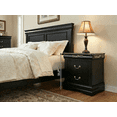 thumbnail image 5 of Traditional Solid Wood Nightstand with 2 Drawers in Black / Dark Cherry / White, 5 of 5