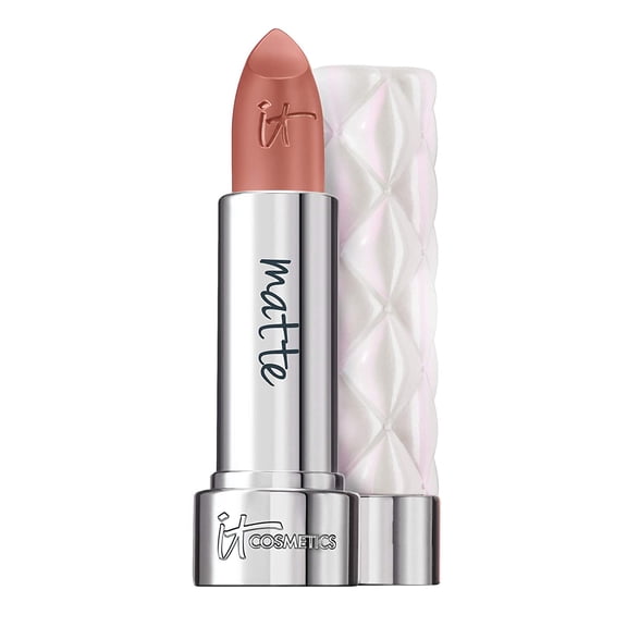 IT Cosmetics Pillow Lips Lipstick, Vision - Light Peach Nude with a Matte Finish - High-Pigment Color & Lip-Plumping Effect - With Collagen, Beeswax & Shea Butter - 0.13 oz