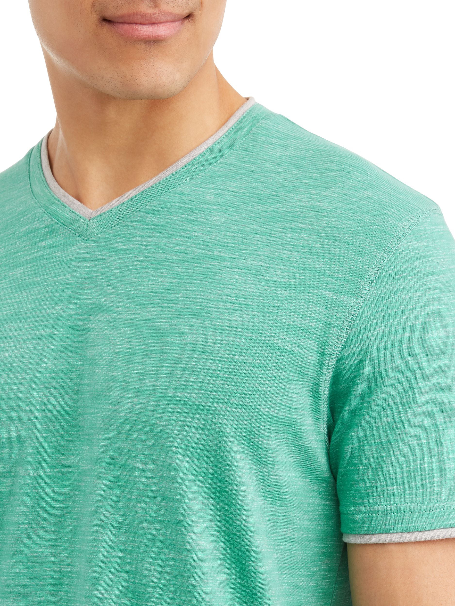 Lee Men's Short Sleeve Textured Jersey V-Neck Tee, Available up to size 2XL