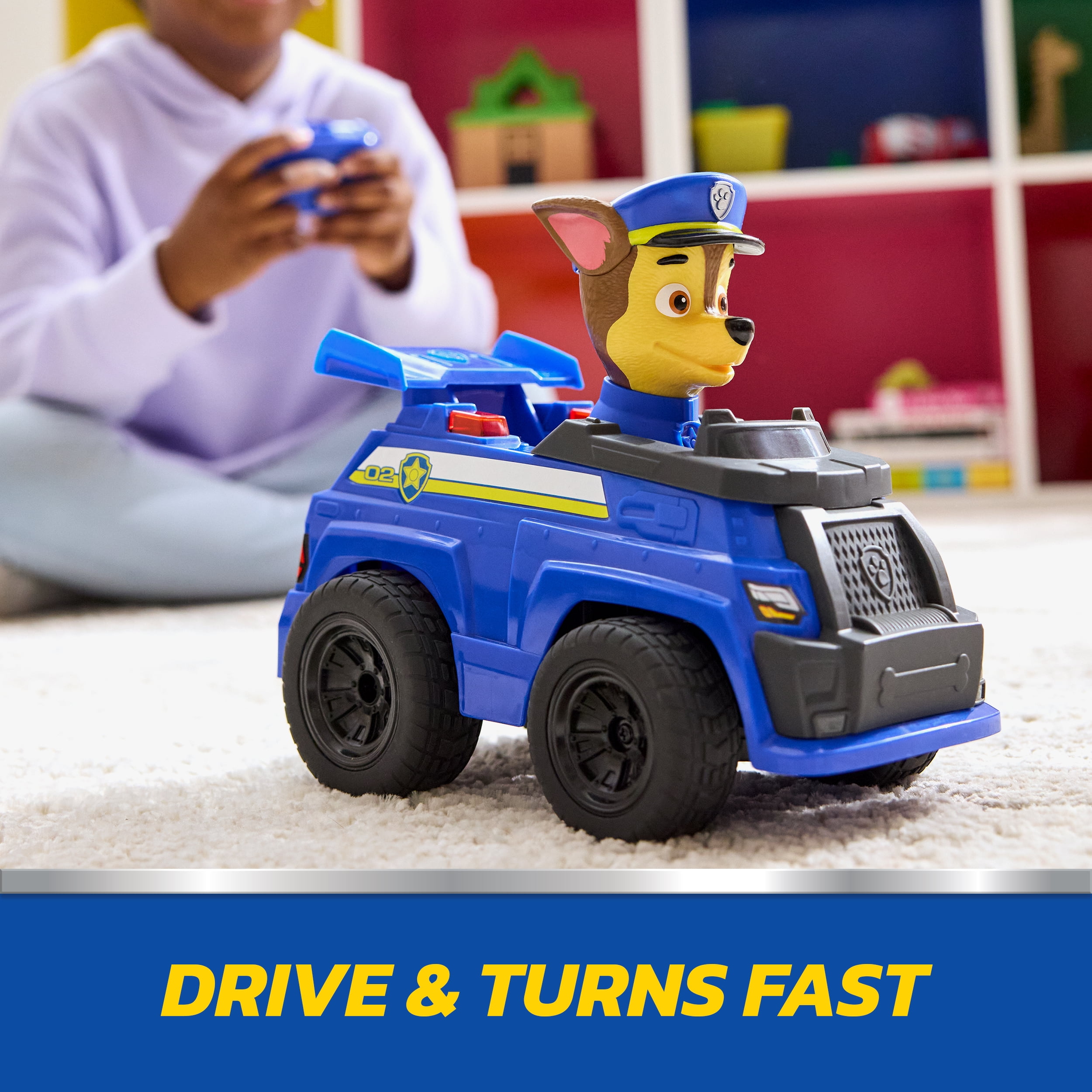PAW Patrol Chase RC Action Cruiser, Remote Control Car with LED Lights & Easy-Steer Controller, Pretend Play Kids Toys for Boys & Girls Ages 3 and Up, PAW Patrol Chase RC Action Cruiser, Remote Control Car with LED Lights & Easy-Steer Controller, Pretend Play Kids Toys for Boys & Girls Ages 3 and Up