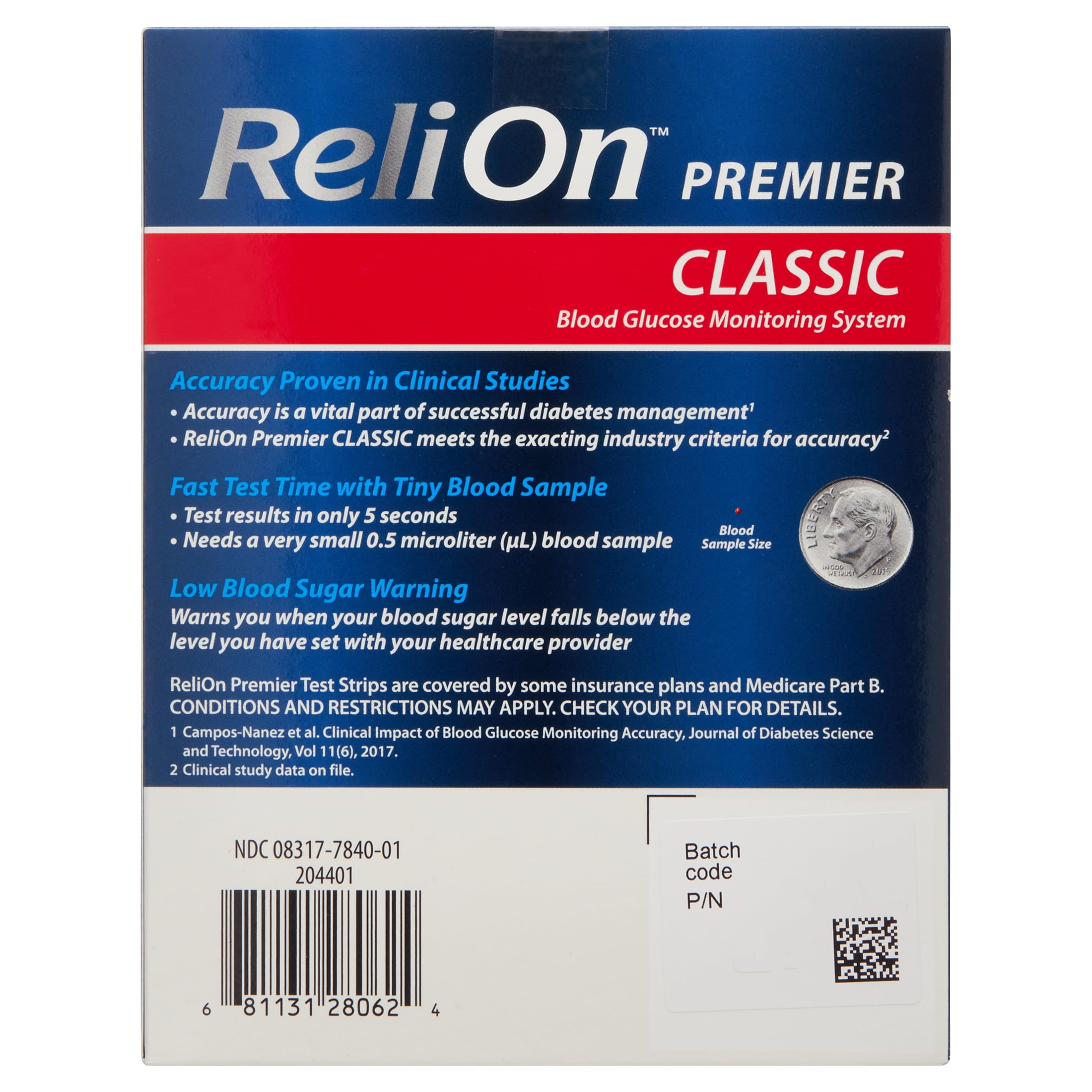 Buy ReliOn Premier CLASSIC Blood Glucose Monitoring System Online at