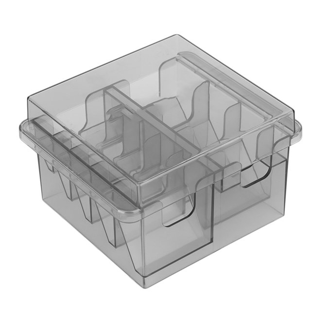 Caja de almacenamiento de peines de límite, pinza de posicionamiento para cortadora de cabello, estuche organizador de divisores de peines, gris transparente