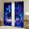 thumbnail image 2 of Manfei Dragon Blackout Curtains Set of 2 (52x84 Each),Western Fantasy Theme Window Curtains,Dream Purple Blue Curtains and Drapes For Boys Kids,Luxury Bedroom Decor, 2 of 6