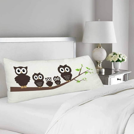 Gckg Sweet Owl Family Tree Branch Body Pillow Covers Pillowcase
