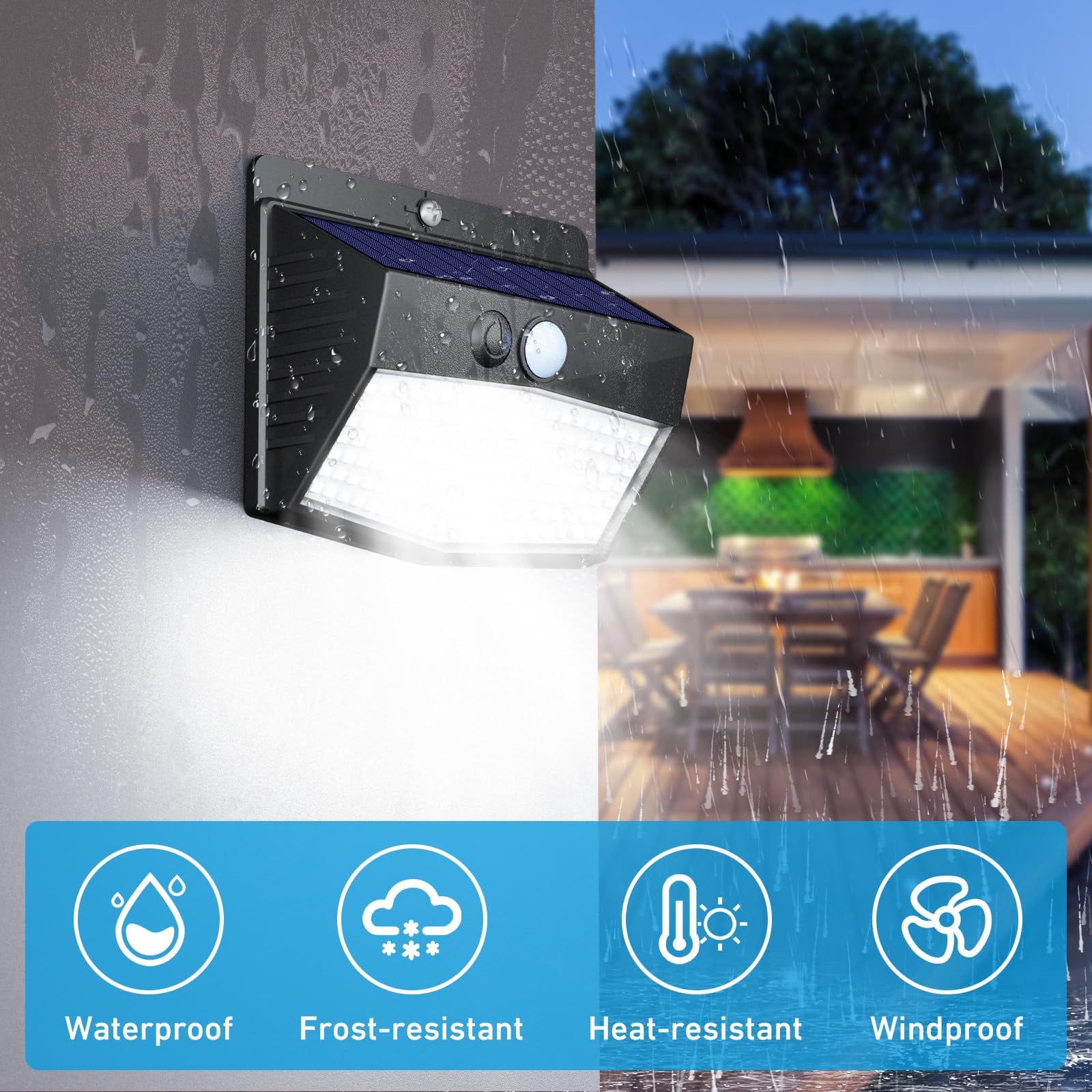 [ 16 Packs] Solar Motion Sensor Lights Outdoor, Solar Fence Lights with 3 Lighting Modes, Solar Powered Security Lights Waterproof for Outside Yard Wall Garden Backyard Deck Step Garage