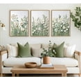thumbnail image 2 of 3 Pcs Sage Green Wildflowers Canvas Wall Art Neutral Minimalist Abstract Boho Floral Botanical Painting Pictures Wall Decor Poster Print Artwork for Living Room Bedroom Home Decoration, 2 of 7