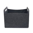 thumbnail image 2 of Cesta para leña cuadrada de fieltro Rubberneck con 2 asas - Bolsa plegable para almacenamiento de leña, soporte para periódicos - 24 x 32 x 24 cm (gris), 2 of 3