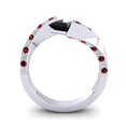 thumbnail image 3 of Diamond-Capitals 1.20 Carat Stunning Natural Diamond Black Onyx & Garnet Gemstone Wedding Ring for her Solid 14K White Gold Size 4, 3 of 8