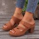 thumbnail image 2 of WILLBEST Sandalias De Playa Para Mujer, Zapatos De Verano Lisos Informales Con Punta Abierta Y Tacones Cuadrados, Sandalias Cómodas Para La Playa, Zapatillas, 2 of 9