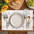 thumbnail image 4 of Green Beige Diamond Placemats Set of 4, Modern Geometric Middle Century Pink Placemats for Dining Table, Place Mats for Kitchen Tabletop, Waterproof Wipeable Dining Table Mats Set, 4 of 9