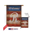 thumbnail image 1 of Breeze Decor 30122 Patriotic R Monogram 2-Sided Vertical Impression House Flag - 28 x 40 in., 1 of 1